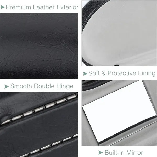 Double Layer Dual Purpose Glasses Case With Tweezers Mirror