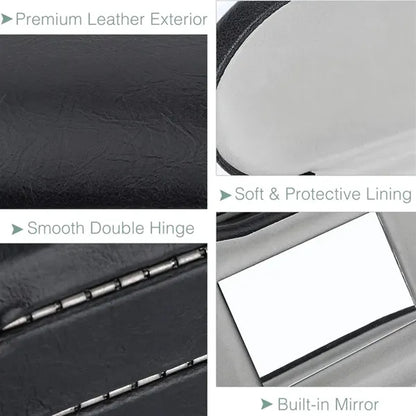 Double Layer Dual Purpose Glasses Case With Tweezers Mirror
