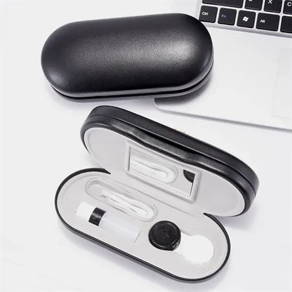 Double Layer Dual Purpose Glasses Case With Tweezers Mirror