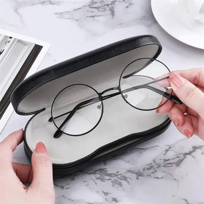 Double Layer Dual Purpose Glasses Case With Tweezers Mirror