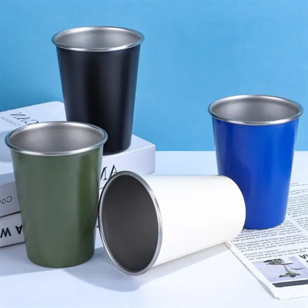 16oz. Portable Outdoor Stainless Steel Camping Beer Cup