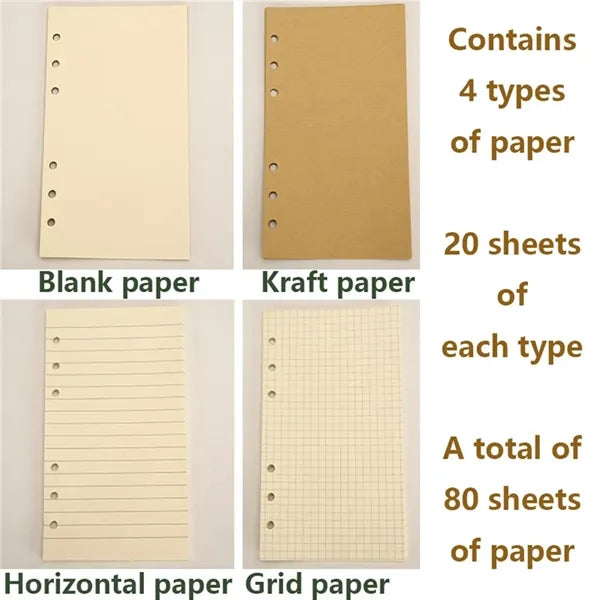 A6 Loose-Leaf Leather Notebook With Replaceable Inner Core
