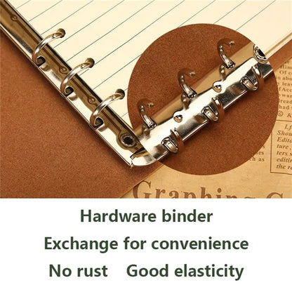 A6 Loose-Leaf Leather Notebook With Replaceable Inner Core