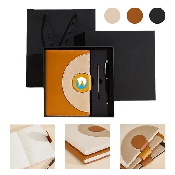 A5 Leather Buckle Notebook Set With Pen Replacement Refill