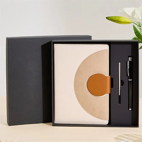 A5 Leather Buckle Notebook Set With Pen Replacement Refill