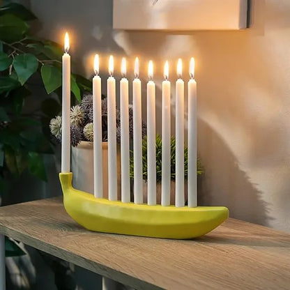 Novelty Fun Holiday Gift Resin Banana Themed Menorah
