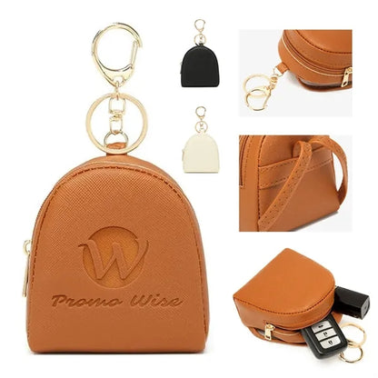 Mini PU Waterproof Earphone Coin Purse with Hanging Buckle