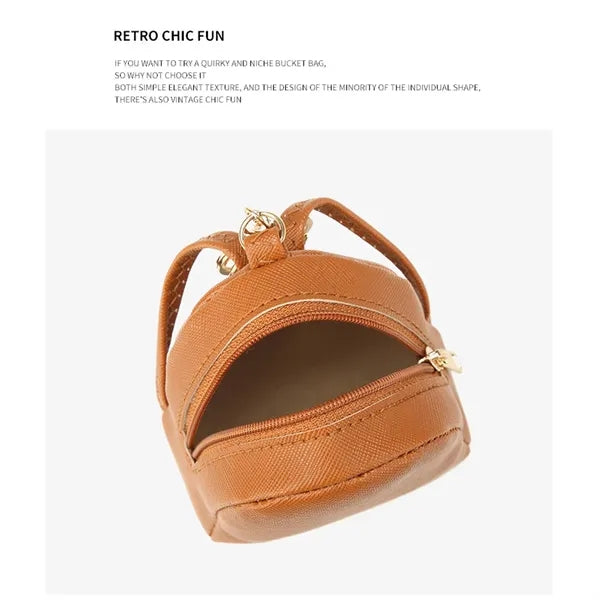 Mini PU Waterproof Earphone Coin Purse with Hanging Buckle