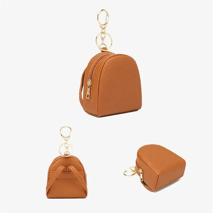 Mini PU Waterproof Earphone Coin Purse with Hanging Buckle