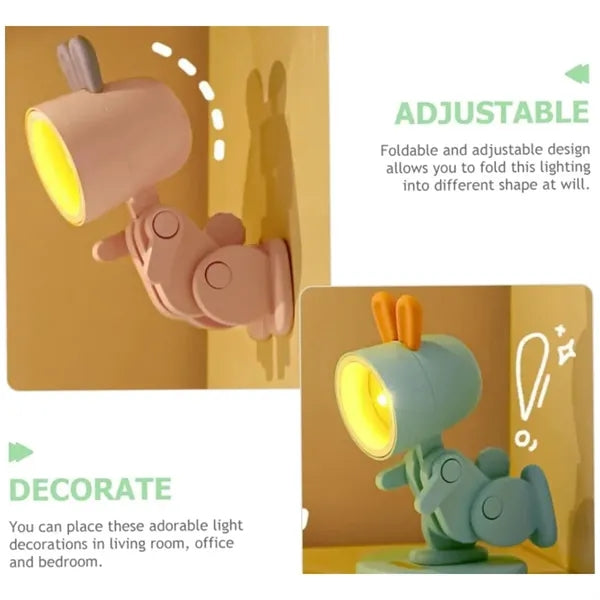 Mini Rabbit LED Adjustable Desk Lamp Foldable Magnetic