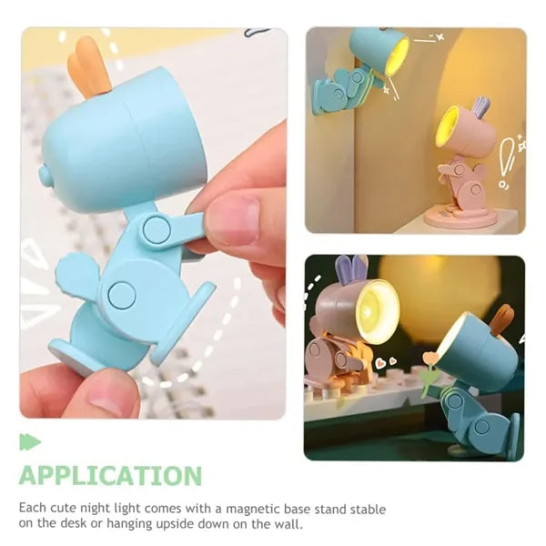 Mini Rabbit LED Adjustable Desk Lamp Foldable Magnetic