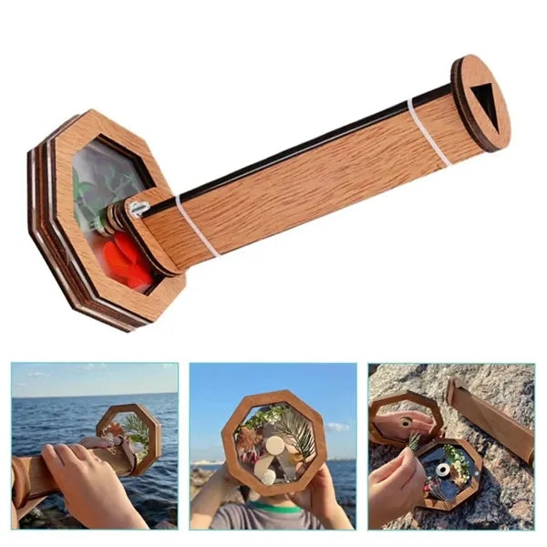 DIY Wooden Rotating Kaleidoscope Set Children's Outdoor Toys