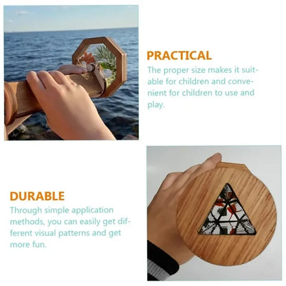 DIY Wooden Rotating Kaleidoscope Set Children's Outdoor Toys