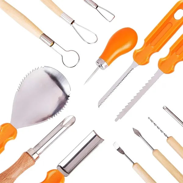 Halloween Pumpkin Carving Knife 14-Piece Set With Tool Bag