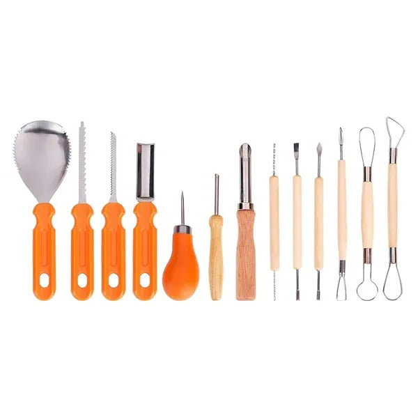 Halloween Pumpkin Carving Knife 14-Piece Set With Tool Bag