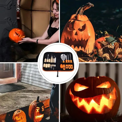 Halloween Pumpkin Carving Knife 14-Piece Set With Tool Bag