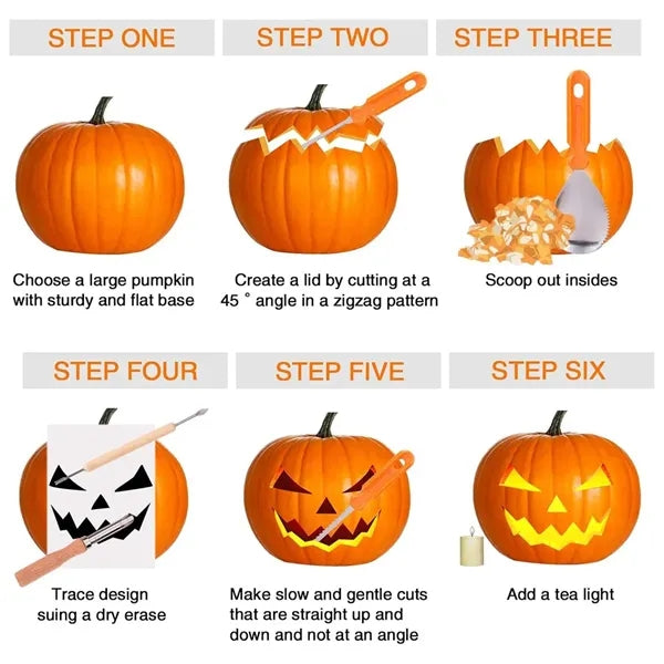 Halloween Pumpkin Carving Knife 14-Piece Set With Tool Bag