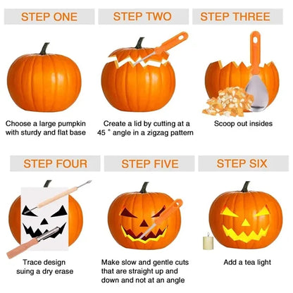 Halloween Pumpkin Carving Knife 14-Piece Set With Tool Bag