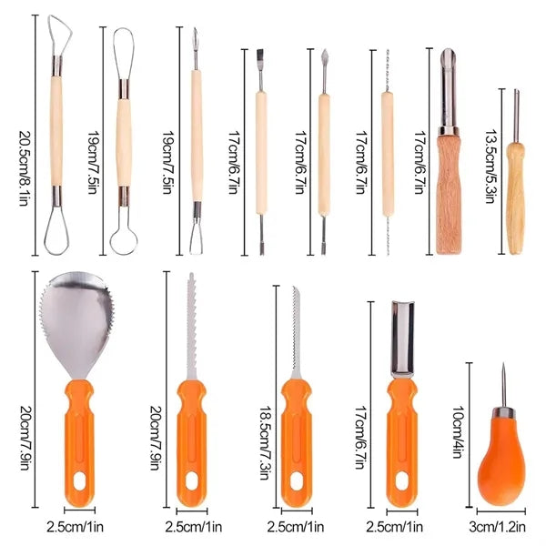 Halloween Pumpkin Carving Knife 14-Piece Set With Tool Bag