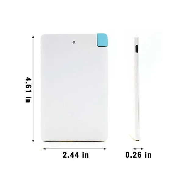 Slim card size built in cables portable charger power bank