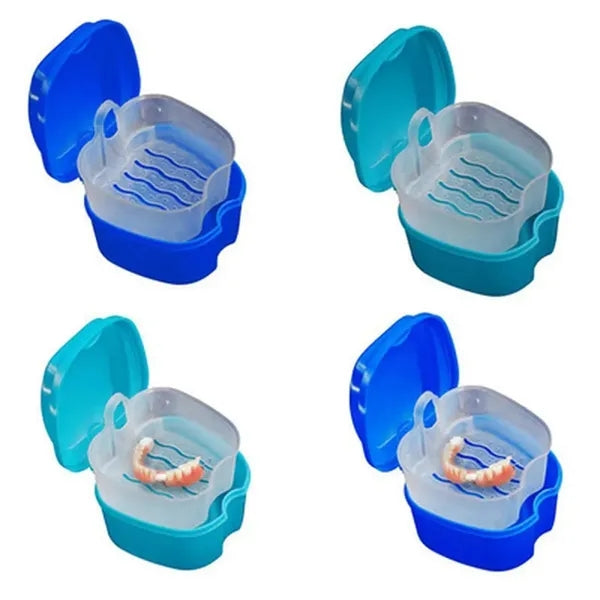Dental Denture Case Strainer Cleaner Box