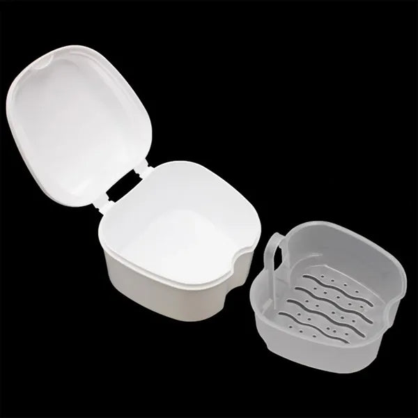 Dental Denture Case Strainer Cleaner Box
