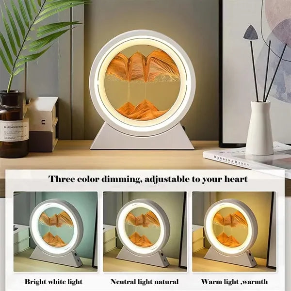 Flowing Sand Painting Table Lamp Three-Color Light Change