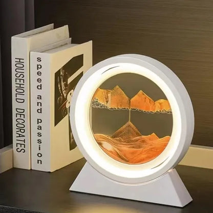 Flowing Sand Painting Table Lamp Three-Color Light Change