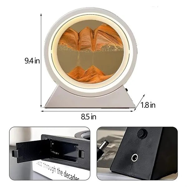 Flowing Sand Painting Table Lamp Three-Color Light Change