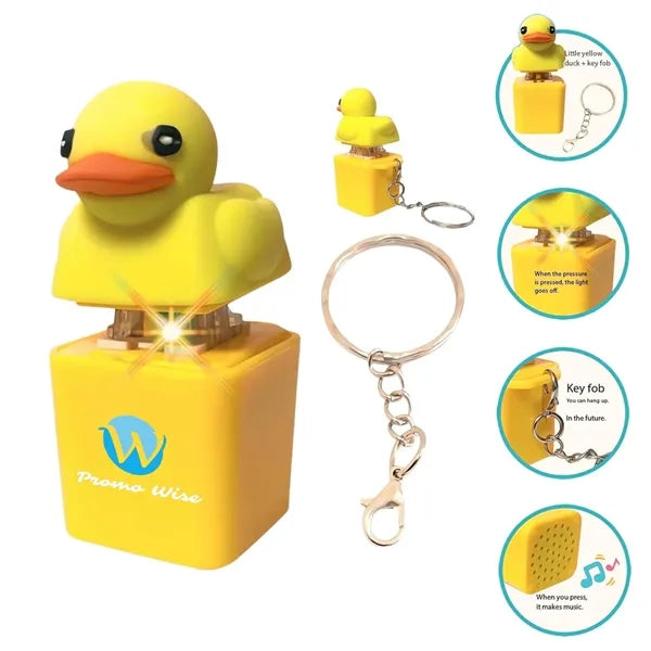 Little Yellow Duck Decompression Button Sound Pendant