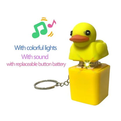 Little Yellow Duck Decompression Button Sound Pendant