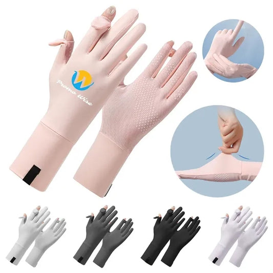 UPF 50+ Sun Protection Mesh Palm Touchscreen Driving Gloves