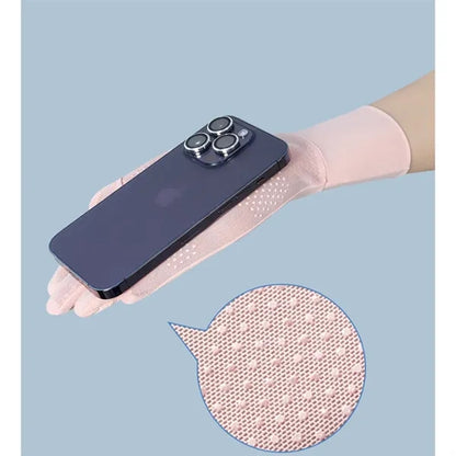 UPF 50+ Sun Protection Mesh Palm Touchscreen Driving Gloves