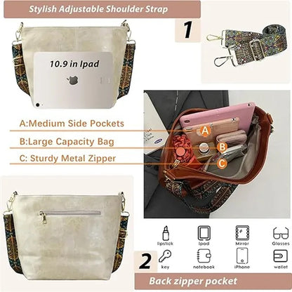 Vintage Smooth Solid Color PU Leather Shoulder Sling Bag