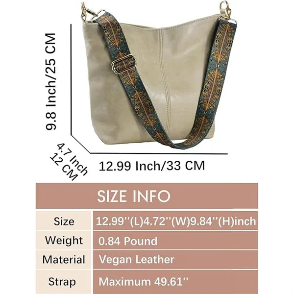 Vintage Smooth Solid Color PU Leather Shoulder Sling Bag