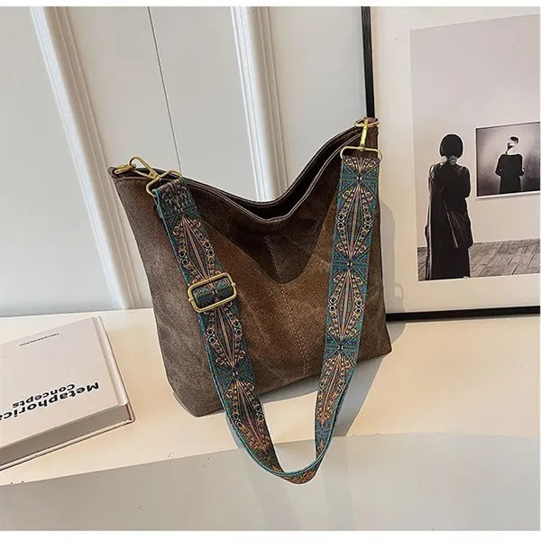 Vintage Smooth Solid Color PU Leather Shoulder Sling Bag