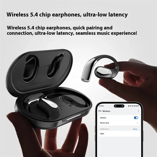 Open Ear Wireless Bluetooth Sports Earbuds With Ear Hook And