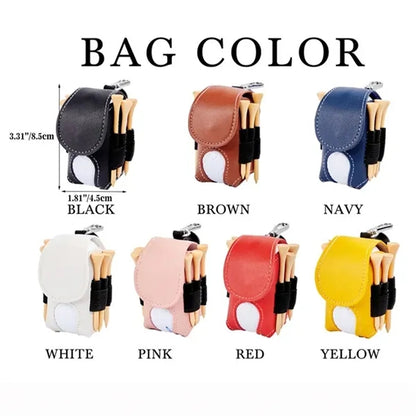 Leather Golf Ball Pouch Mini Pocket Storage Bag