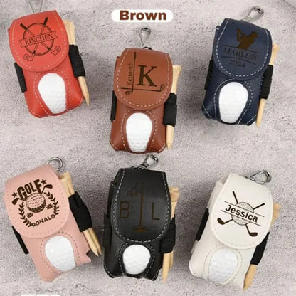 Leather Golf Ball Pouch Mini Pocket Storage Bag