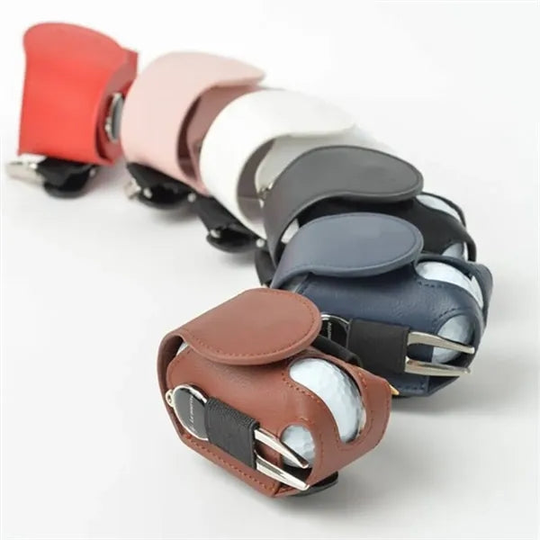 Leather Golf Ball Pouch Mini Pocket Storage Bag