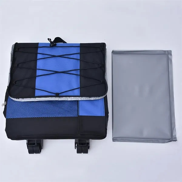 43L Cool Bag with Tie Rod Wheels Foldable Large Freezer