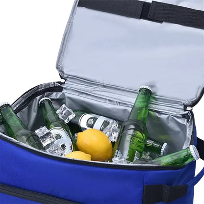43L Cool Bag with Tie Rod Wheels Foldable Large Freezer