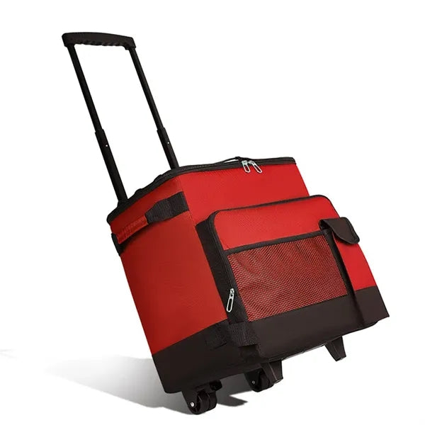 43L Cool Bag with Tie Rod Wheels Foldable Large Freezer