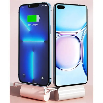 Pocket-Sized Power Bank Built-in Cables with Folding Stand
