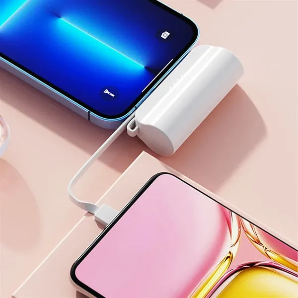 Pocket-Sized Power Bank Built-in Cables with Folding Stand