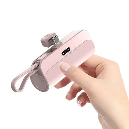 Pocket-Sized Power Bank Built-in Cables with Folding Stand