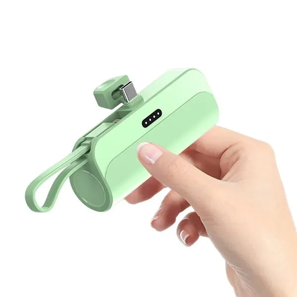 Pocket-Sized Power Bank Built-in Cables with Folding Stand