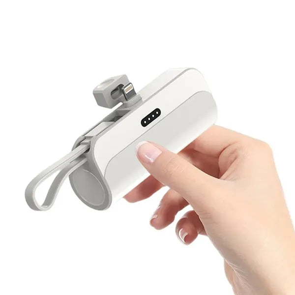 Pocket-Sized Power Bank Built-in Cables with Folding Stand