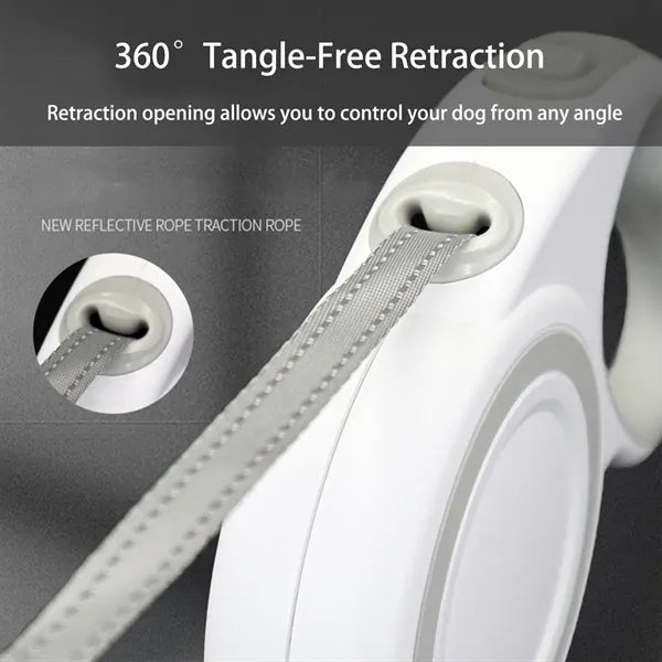 Reflective Durable Retractable Dog Leash with Safety Brake