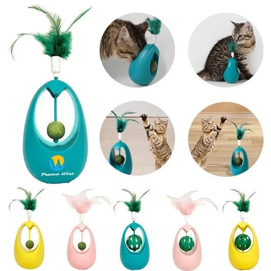 Self-Balancing Cat Interactive Wobble Toy with Catnip